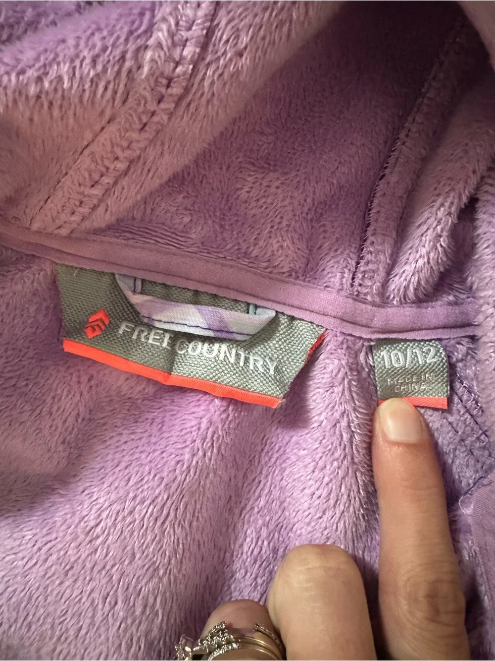 Free Country Girls Purple Softshell Fleece Lined Hooded Jacket Size 10/12
